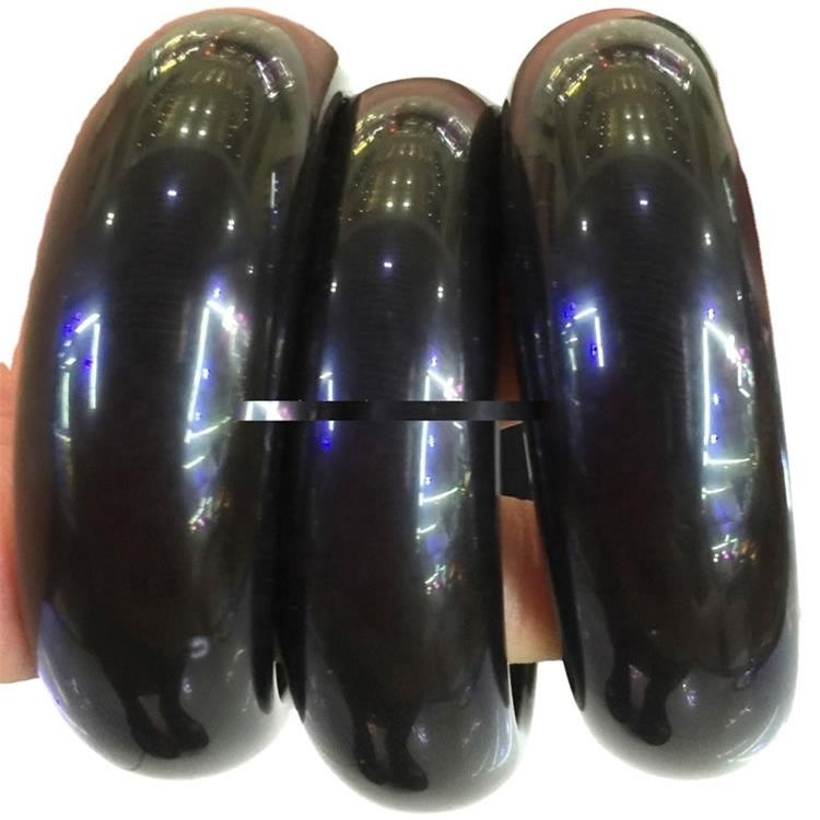 Pulsera de joyería de moda al por mayor Obsidian Gemstone Bangle Natural Black Obsidian Jade a mano tallada real un brazalete de piedra 15