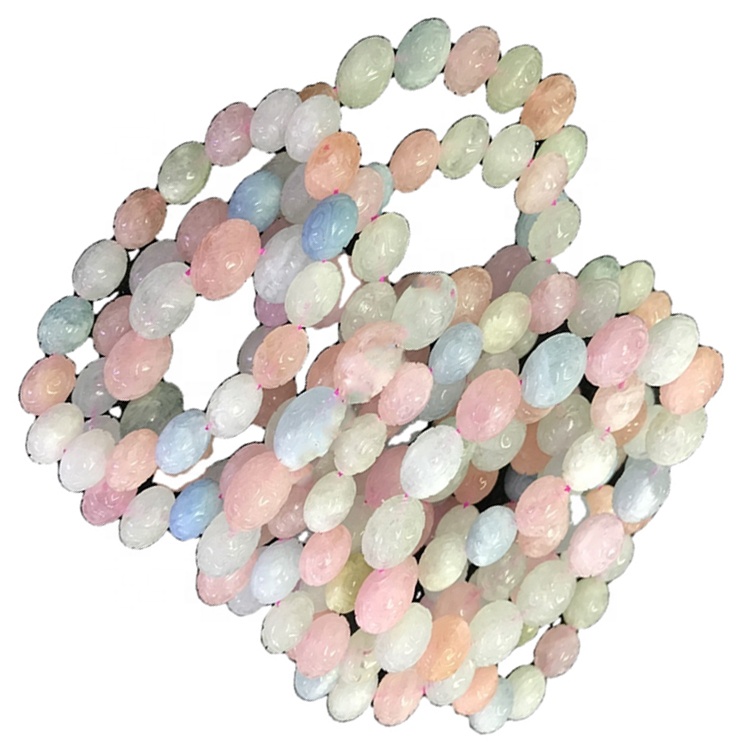Gemstone Morganite Cabochon intagliato / animali / perline Braccialetti per fare gioielli 15