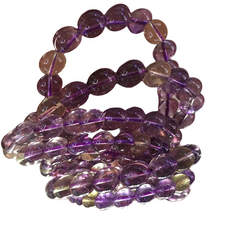 Bracciale per perline rotonde Ametrine naturalmente / braccialetto personalizzabile 15