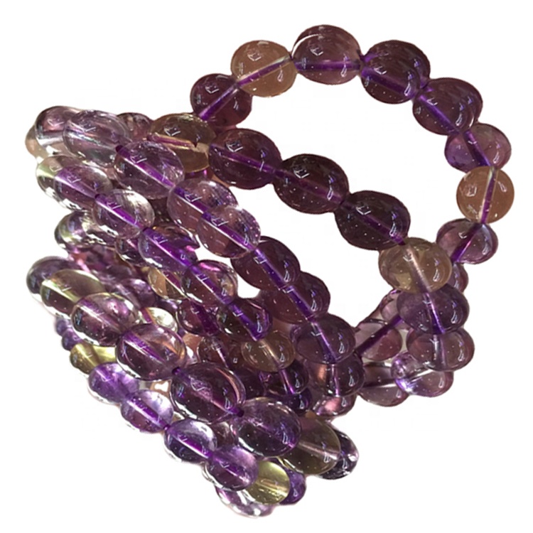 Bracciale per perline rotonde Ametrine naturalmente / braccialetto personalizzabile 13
