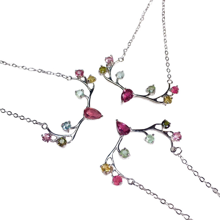 ខ្សែសត្វក្តាន់ឌីហ្កីរចនាខ្សែសំបកប៉ោលធម្មជាតិ Tounant Teanmality The Welentle គ្រឿងអលង្ការម៉ូដ Gemstone ប្រាក់ 925 គ្រឿង 13