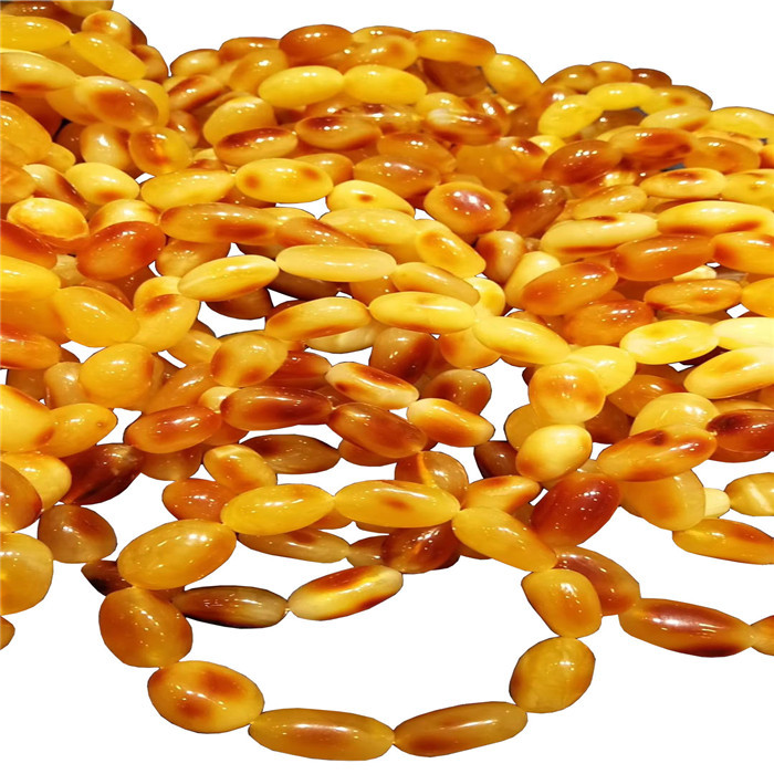 Wholesale naturel Ambre Beeswax Bracelet Tube Beads Forme Bracelet cadeau 15