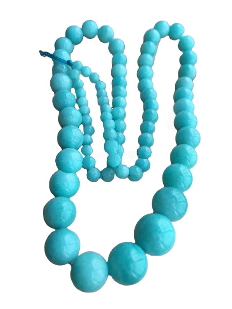 4 mm de 6 mm 8 mm 10 mm 12 mm 14 mm 16 mm redondear cuentas de piedras preciosas amazonitas 38