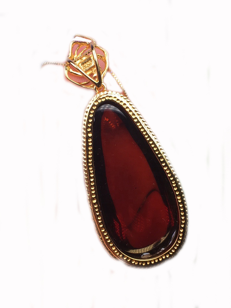 Goud plateare reade Garnet Fuchsia-jierrente-pendant 13