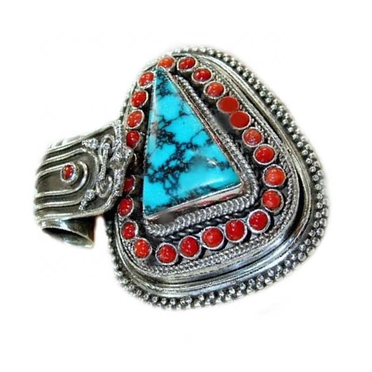 Mainit nga ibaligya ang pag-personalize sa usa ka nalakip nga locket turqquoise nga pendant nga alahas 13