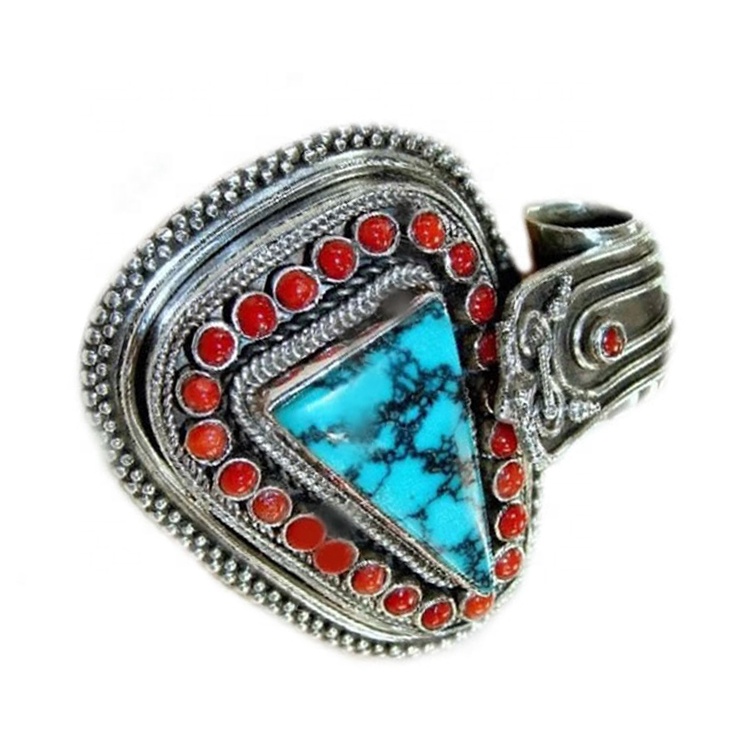 Mainit nga ibaligya ang pag-personalize sa usa ka nalakip nga locket turqquoise nga pendant nga alahas 15