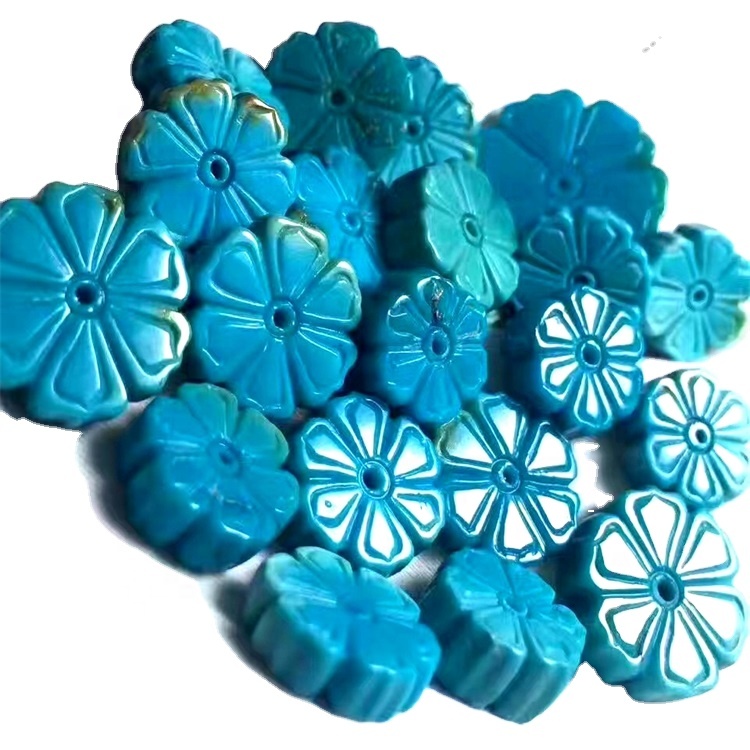 منفرد فيروزي ڪارٽون گلن جو گلن وارو گلن وارو ٺهيل پٿر هٿن جو ڪارروائي فيروز گور لاء 15