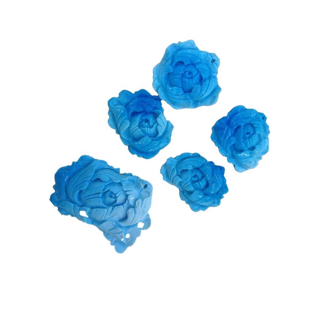 natural turquoise flower beads Arizona Turquoise Carving Flower Gemstone Beads Arizona Turquoise Carving Beads 13