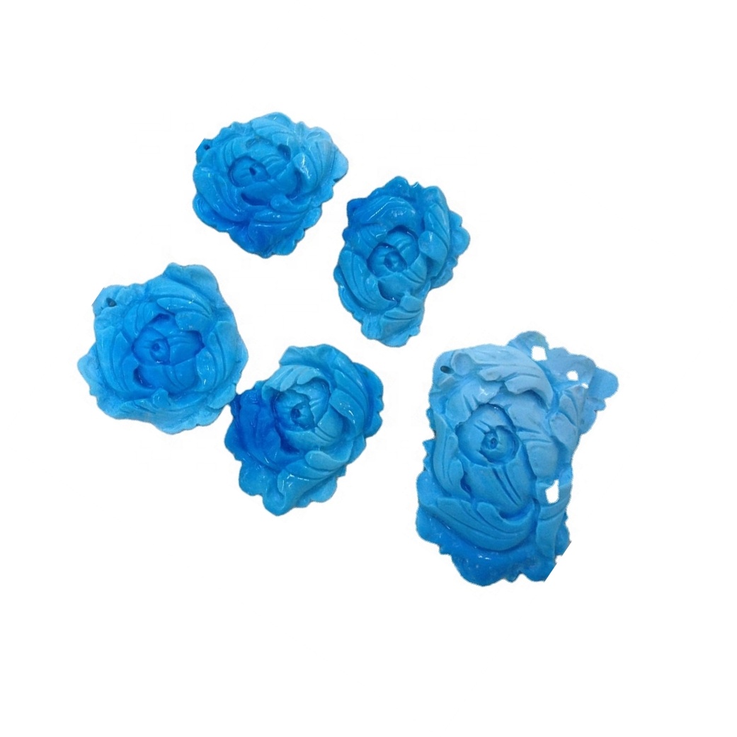 natural turquoise flower beads Arizona Turquoise Carving Flower Gemstone Beads Arizona Turquoise Carving Beads 15