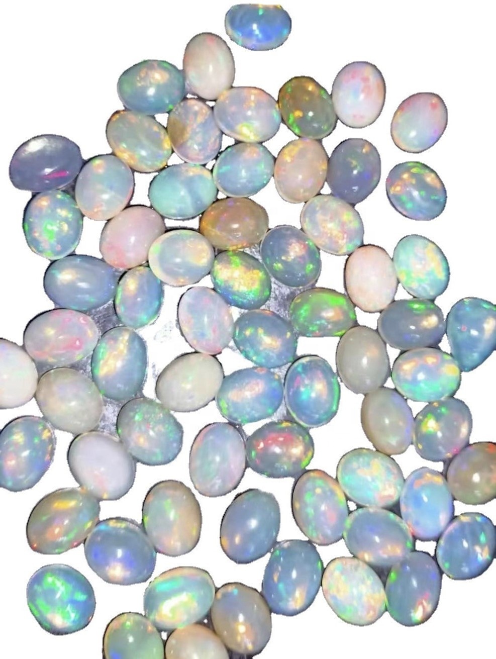 7 * 9 mm naturlig opal vanlig rund pine pärla multi-brand ring ansikte gör smycken grossist pris 13