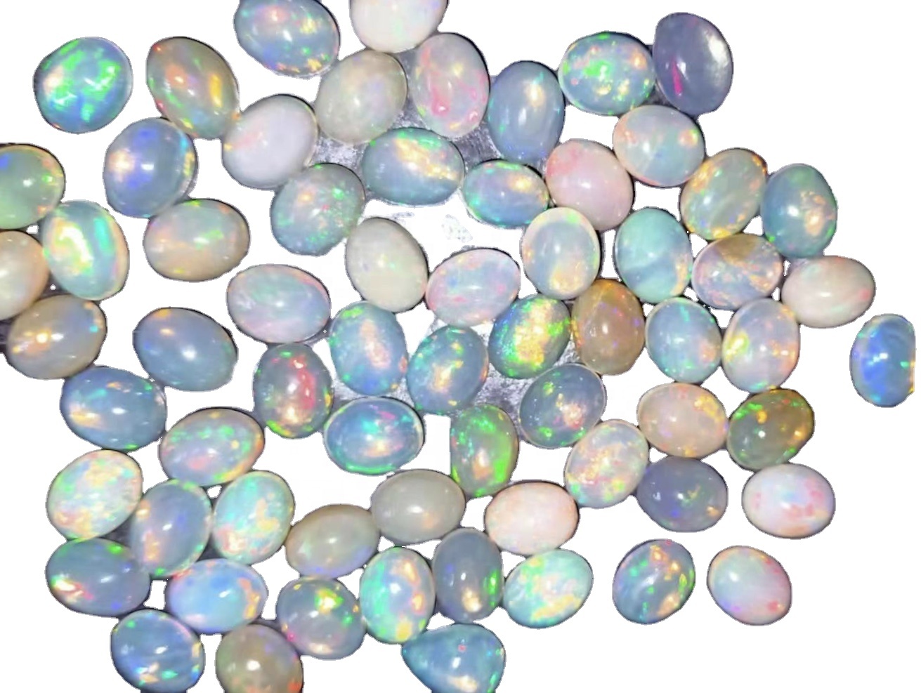 7 * 9 mm naturlig opal vanlig rund pine pärla multi-brand ring ansikte gör smycken grossist pris 15