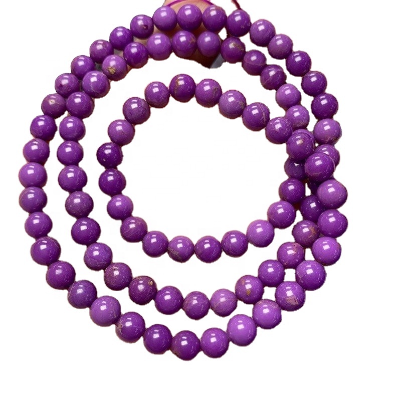 Natural Phosphosiderite 6mm 8mm Bentuk Bentuk Manik-manik Smooth Gemstone Strings 17