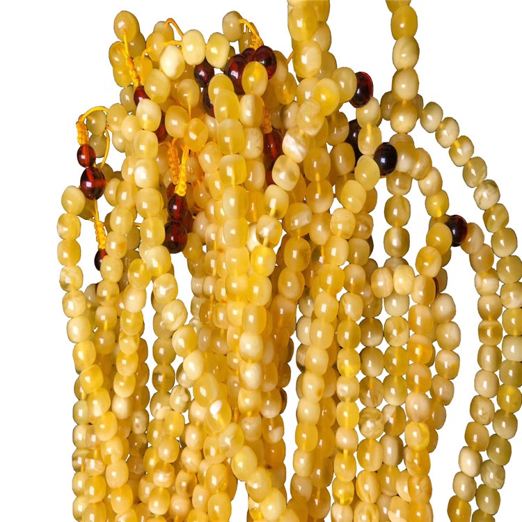 Cuerda de mano amarillo natural amarillo abejas cera de cera natural de piedras preciosas de ámbar para unisex 15