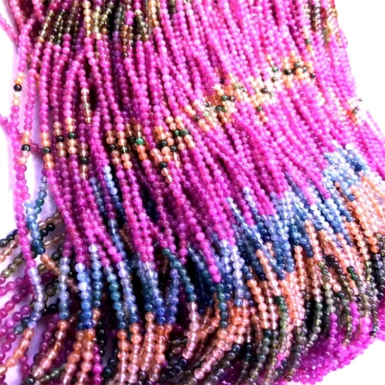 Tourmaline Rubellite mushonga weruvara bheji beads Apyrite Shiny Bule Ruvara Bangle Zvishongo 15