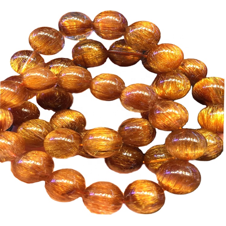 ಕಾಪರ್ ಡುಟಿಲೇಟೆಡ್ ಸ್ಫಟಿಕ ನೈಸರ್ಗಿಕ ರತ್ನದ ಸುತ್ತಿನಲ್ಲಿ ಮಣಿಗಳು ಜೇನು ಹಳದಿ ಜೇನುನೊಣಗಳು ಬಣ್ಣ ಕಂಕಣ 13