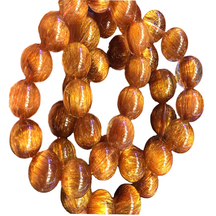 ಕಾಪರ್ ಡುಟಿಲೇಟೆಡ್ ಸ್ಫಟಿಕ ನೈಸರ್ಗಿಕ ರತ್ನದ ಸುತ್ತಿನಲ್ಲಿ ಮಣಿಗಳು ಜೇನು ಹಳದಿ ಜೇನುನೊಣಗಳು ಬಣ್ಣ ಕಂಕಣ 15