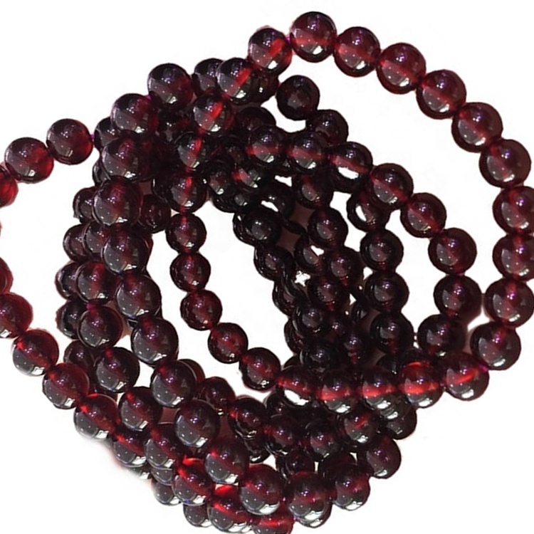 Yepamusoro mhando yemhando yepamusoro orange garnet 8mm imwe chete loop beads bracelet 13