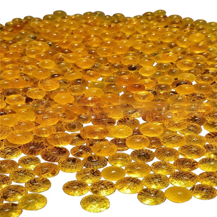 절묘한 노란색 앰버 라운드 진주 조각 원형 새겨진 11