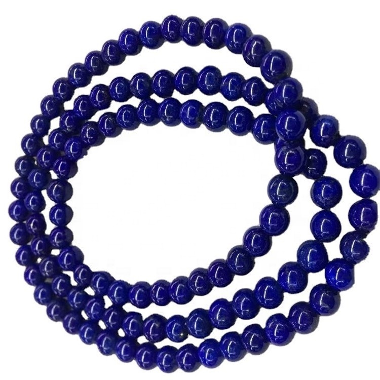 Manik-manik Putaran Lapis Lazuli Asli Asli Alami Lapis Lazuli Gemstone 7