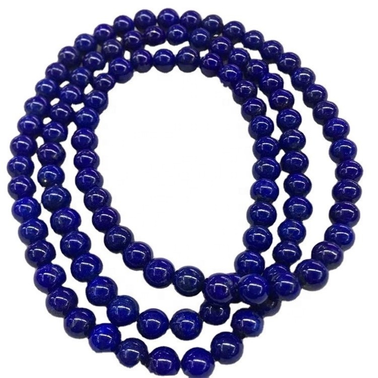 Manik-manik Putaran Lapis Lazuli Asli Asli Alami Lapis Lazuli Gemstone 9