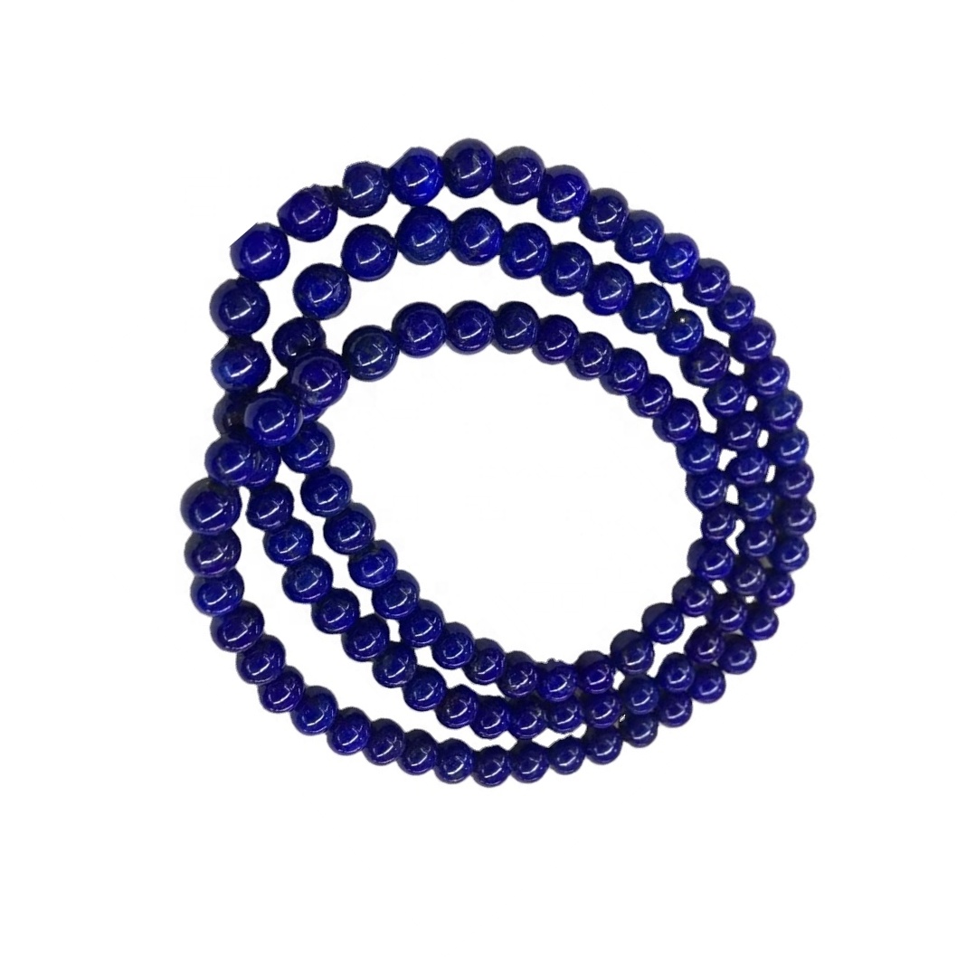 Manik-manik Putaran Lapis Lazuli Asli Asli Alami Lapis Lazuli Gemstone 11