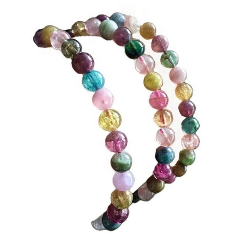 Multi Tourmaline Beads Hilir Batu Batu Permata Longgar 13