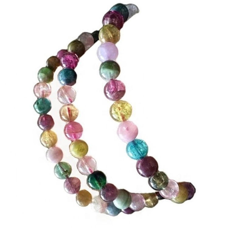 Multi Tourmaline Beads Hilir Batu Batu Permata Longgar 15