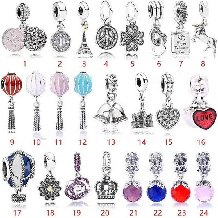 New and feshene 1pc Charm Boads Fit molaetsa oa bracelelet 17