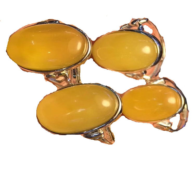 Perhiasan Cincin Amber Alami Asli / Desain Fashion Batu Permata 15