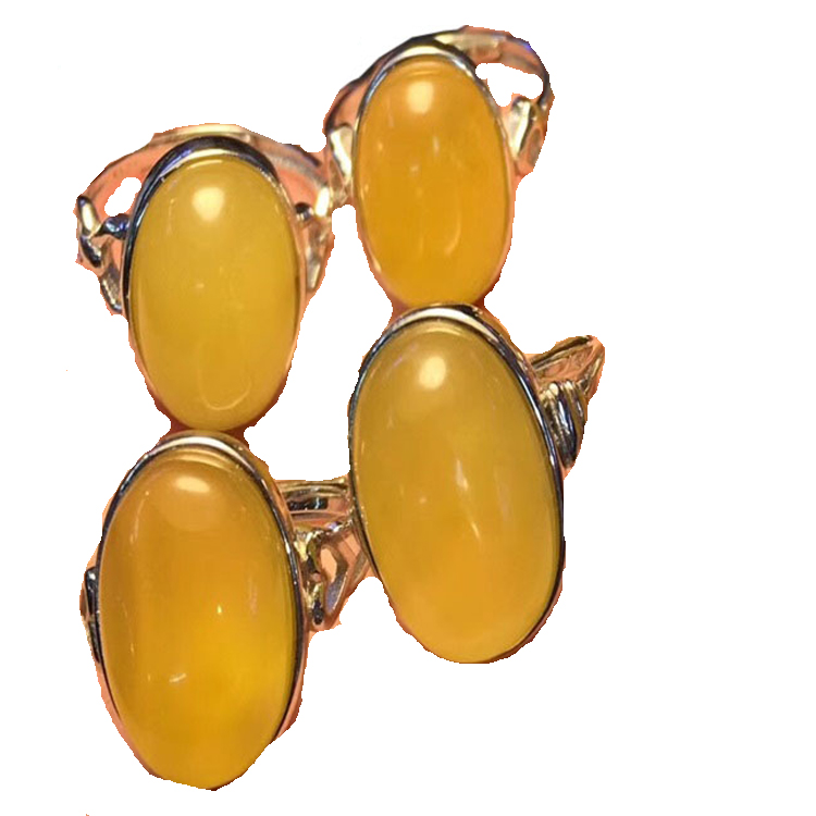 Perhiasan Cincin Amber Alami Asli / Desain Fashion Batu Permata 17