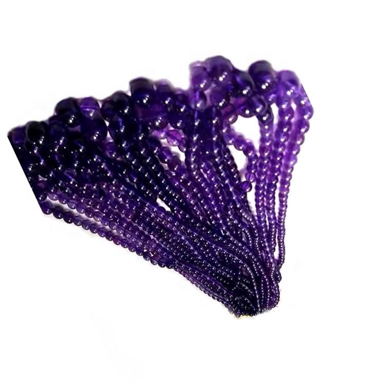 10.1mm Real Amethyst Kalung Single Strand Amethyst Beaded Kalung 18