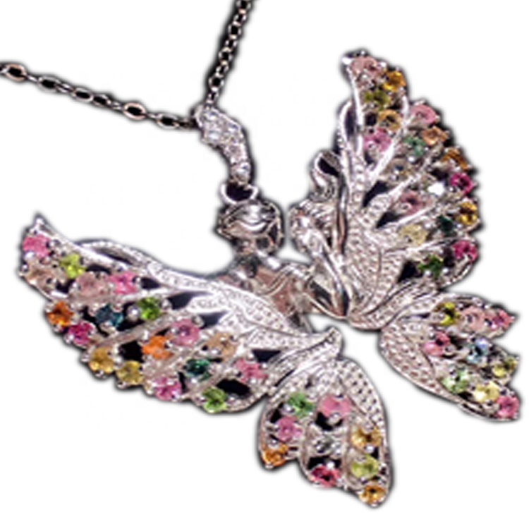 자연 핑크 토르말린 펜던트 925 스털링 실버 펜던트 선물 전기 기념일 선물 18