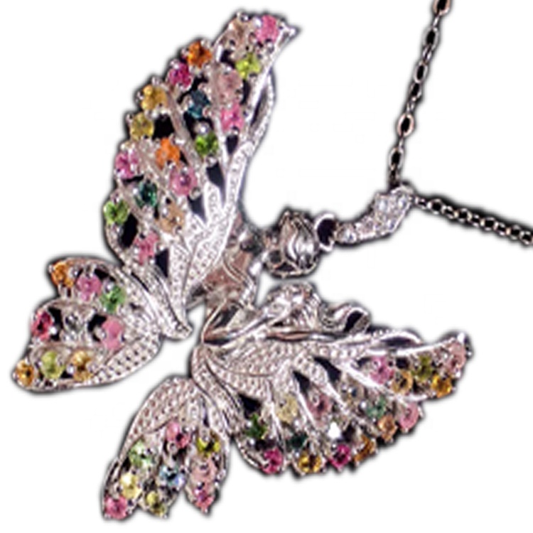 자연 핑크 토르말린 펜던트 925 스털링 실버 펜던트 선물 전기 기념일 선물 20