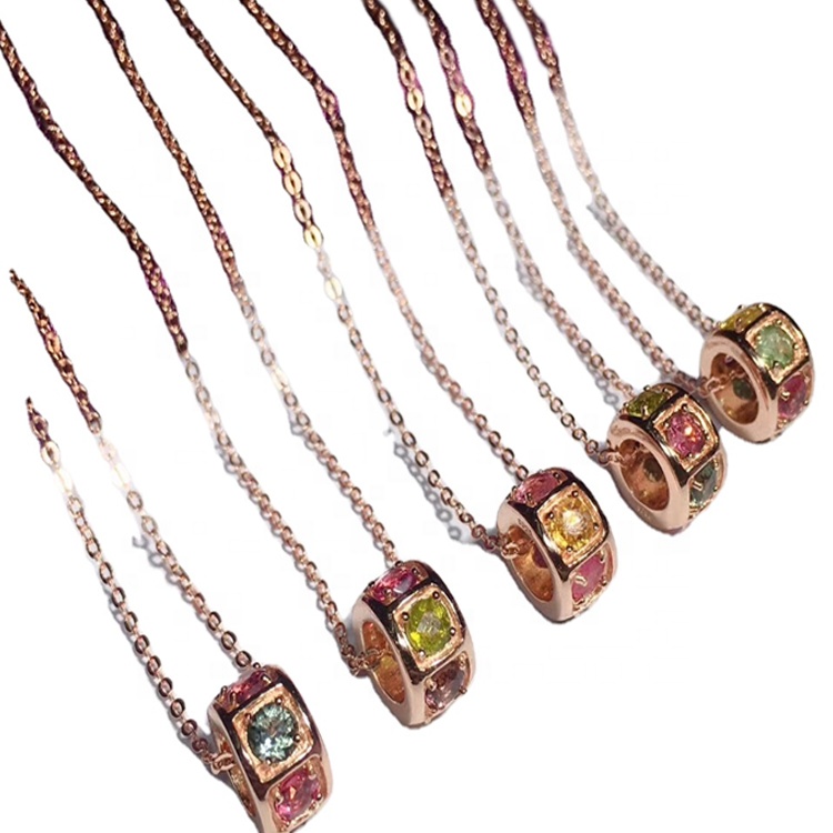 토르말린 멀티 쿼츠 925 스털링 실버 원석 펜던트 목걸이 20