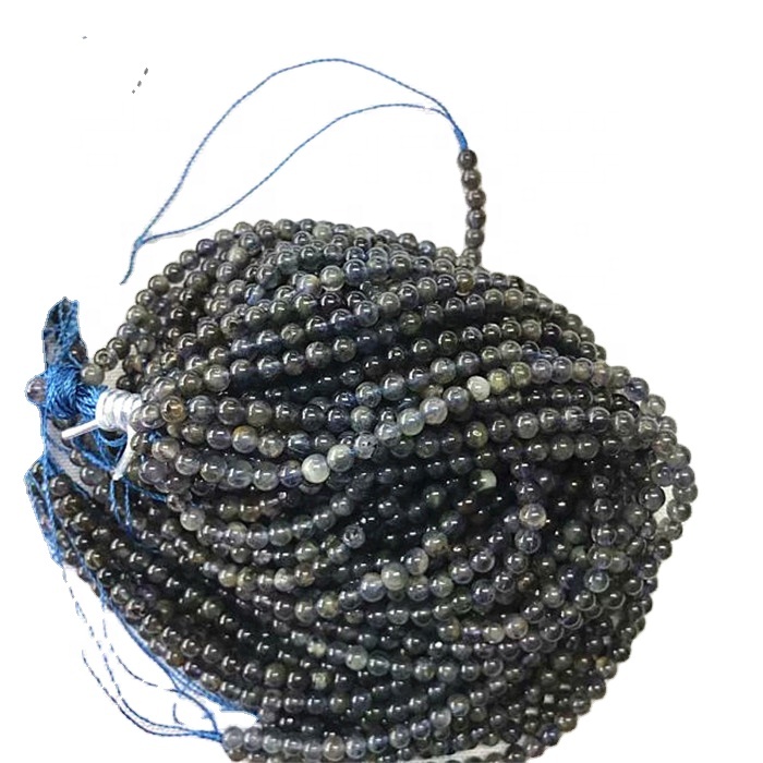 LOLITE NAMURAN RUTER BUJUAN Bentuk Manik-manik Grey Gemstone Strings 7