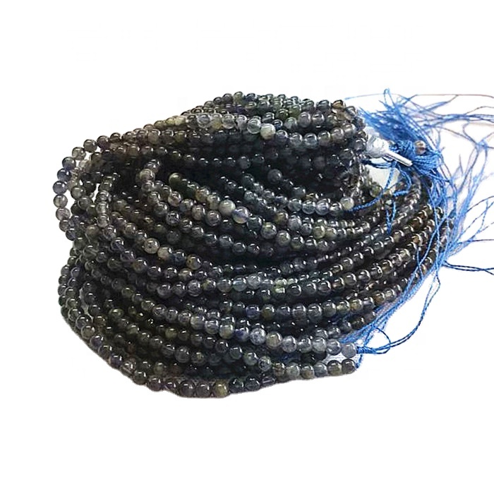 LOLITE NAMURAN RUTER BUJUAN Bentuk Manik-manik Grey Gemstone Strings 9