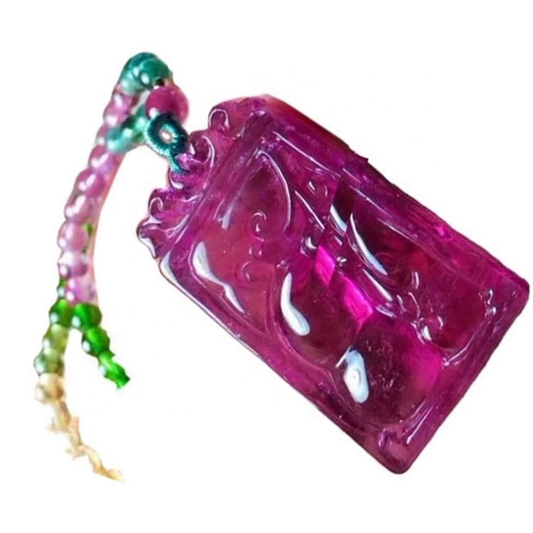 טאָומאַלינע רובליט נאַטוראַל שטיין געזונט האַלדזבאַנד 19