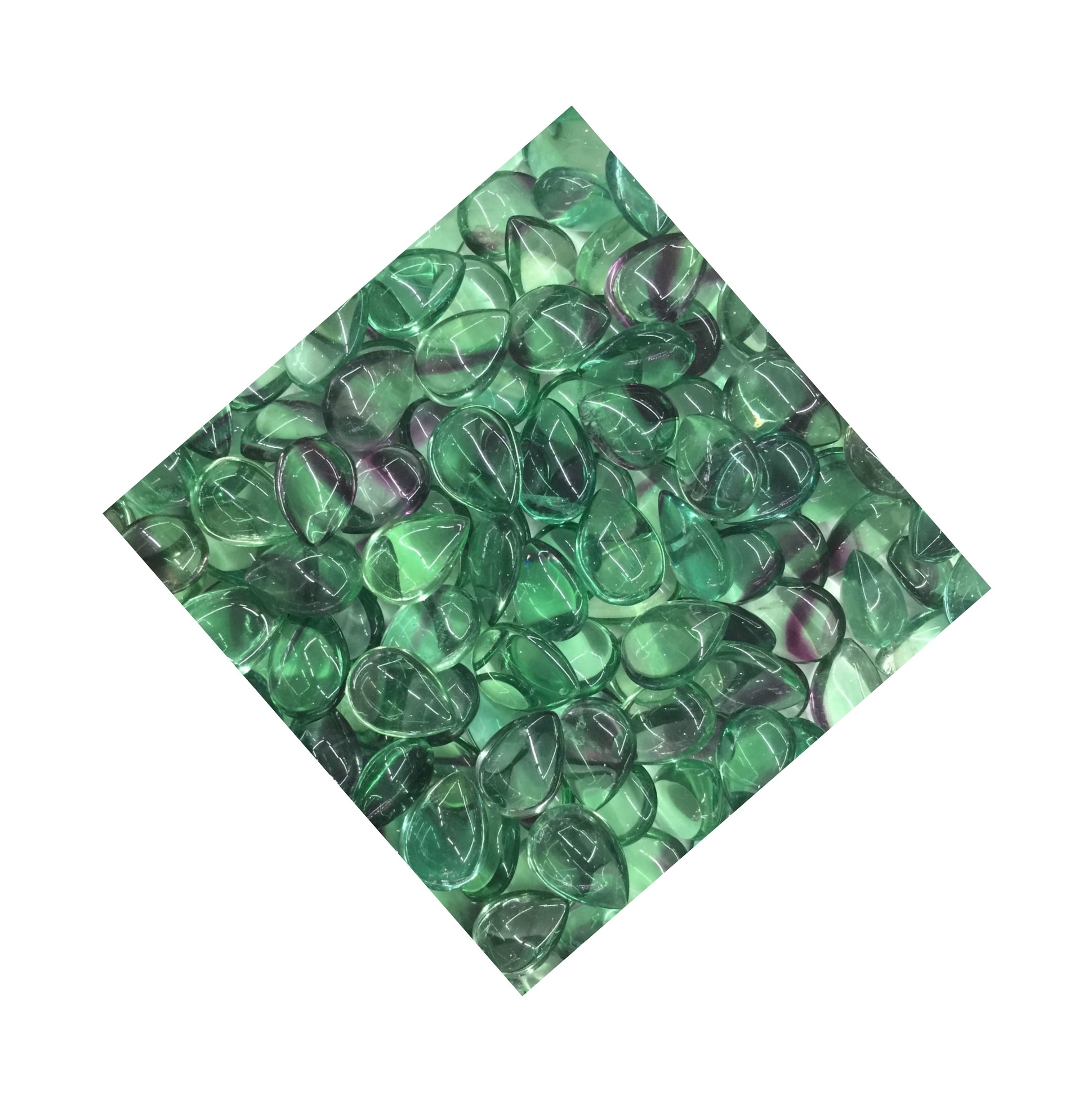 Fluorite Cabochon Gemstone Pear Sahpe nga Naghimo Gemstone 17