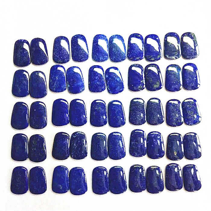 Coppia Lapis LaZuli Gemsone Cabochon Natural Stone Cabo Cabo Cabs Cabs Armicciò Spiding 17