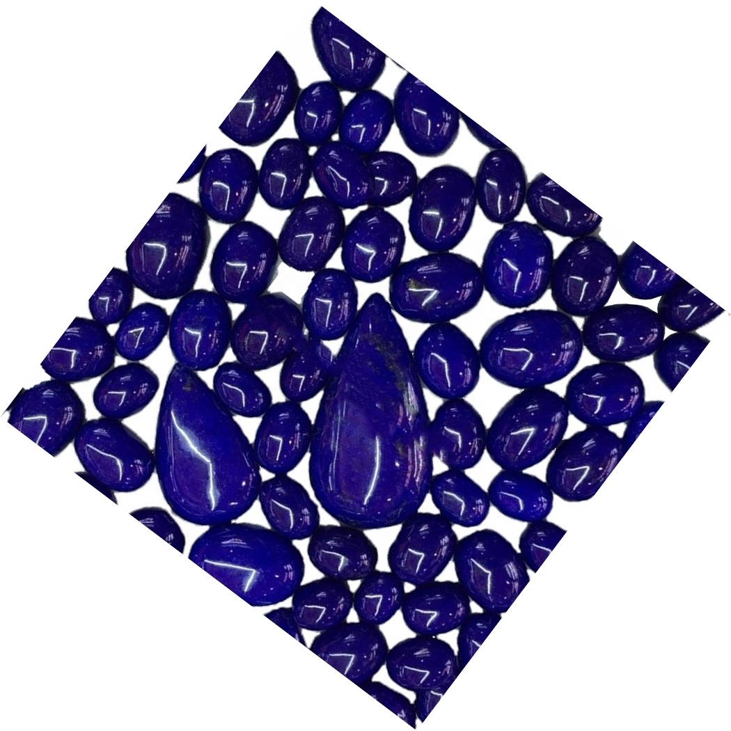 អាហ្វហ្គានីស្ថាន Lapis Lapis Lazuli ជុំ Cabochon Lapis Lazuli Cabochon ថ្មធម្មជាតិ 17