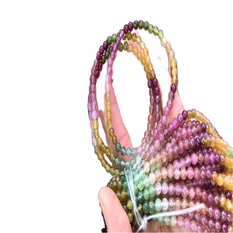 時尚5a質量粉紅色電氣石鬆散寶石珠子為項鍊製作 17