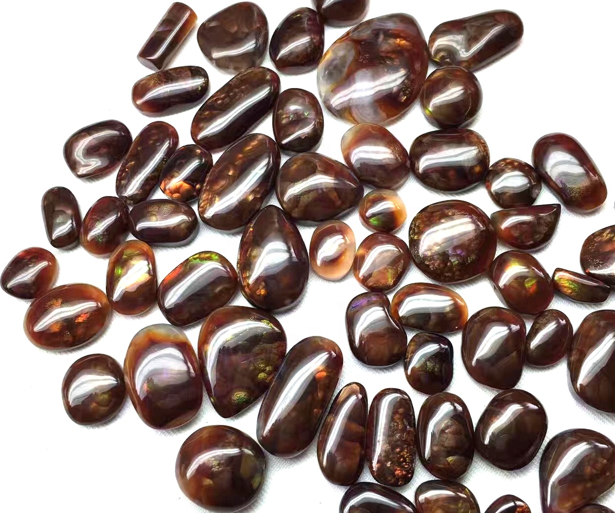 火瑪瑙寒賞彩色彩色綠色黃色棕色設計師寶石收藏家寶石回來黑玉 17