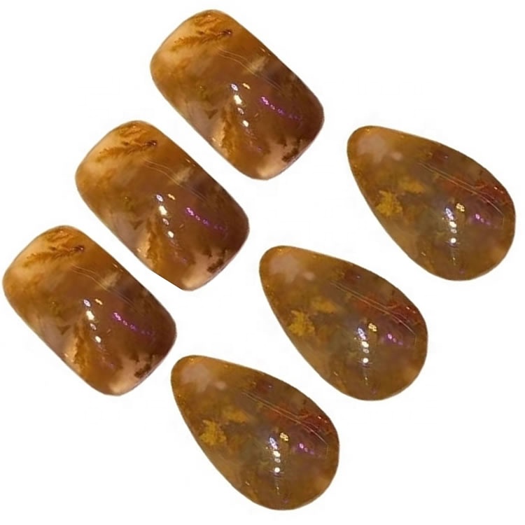 Imvelo ye-Moss Moss Agate Fancy HASH SAME CABHOCON LEMSTONE OKWENGEZIWE Yokwenza ubucwebe 17
