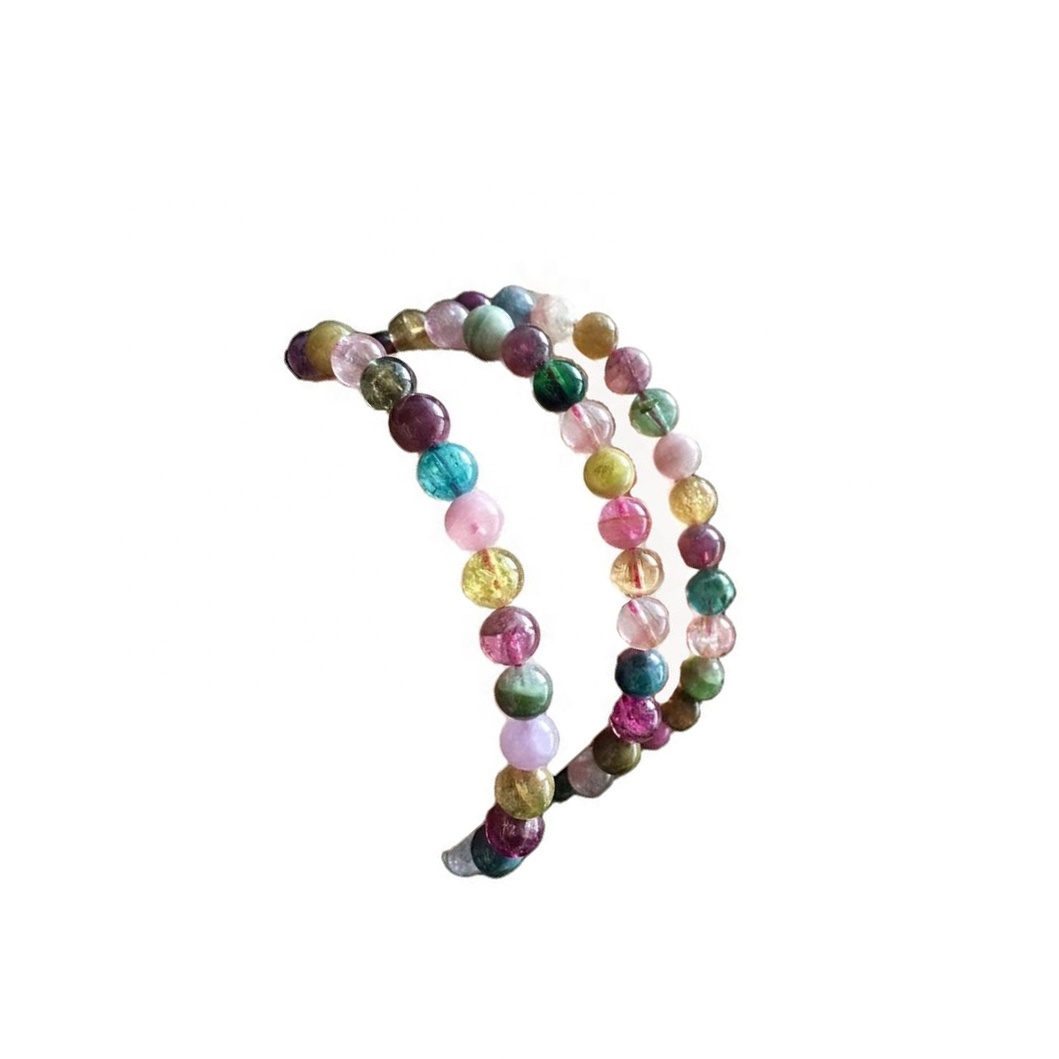 免費送貨珠子多電氣石珠子光滑圓形鬆散寶石珠子 17