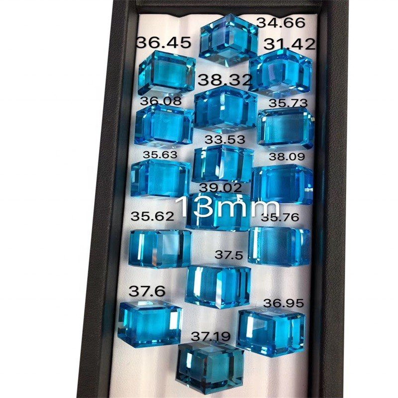 പ്രകൃതി മരതകം ലണ്ടൻ ബ്ലൂ ടോപ്യാസ് AAA ക്വാളിറ്റി അയഞ്ഞ ജെംസ്റ്റോൺ മുറിച്ചു 17