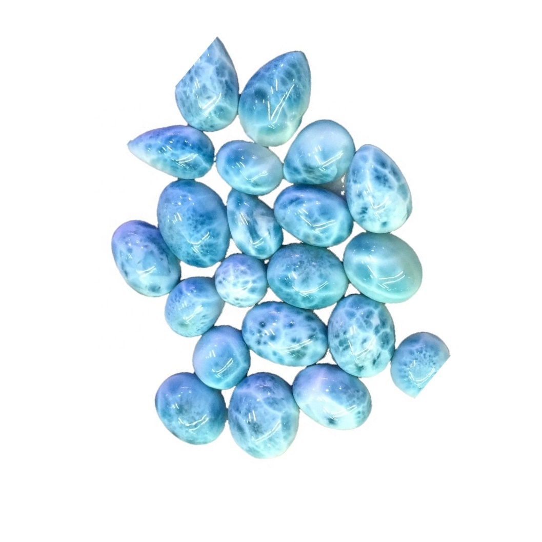 Asili Larimar Cabochon Lot Calibrated Larimar Loose Stone Oval Larimar Gemstone 17