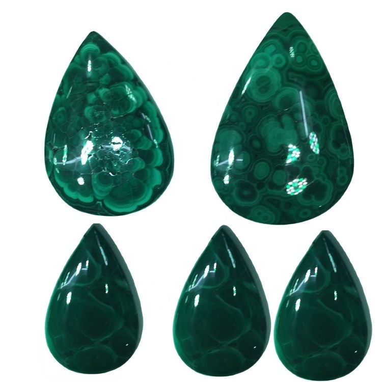 គុណភាពថ្នាក់កំពូលគុណភាព 100% Cabochon Malachite Meace Conceochon រលុង Gemstone សម្រាប់ធ្វើគ្រឿងអលង្ការ 17