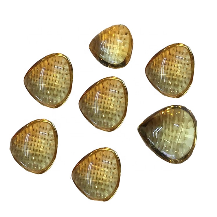 قدرتی citrine ناشپاتیاں کیبکون سیاہ پیلے رنگ کے رنگ ٹھیک معیار Citrine ڈھیلا Gemstone 17