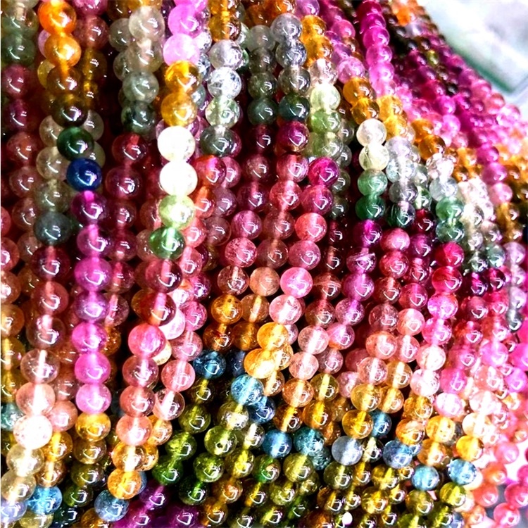 Telemaline Tourmaline To Tourmaline Gemstone 6mm 8mm មានអង្កាំមូលប្រាយមូលទំហំ 10 មម 17