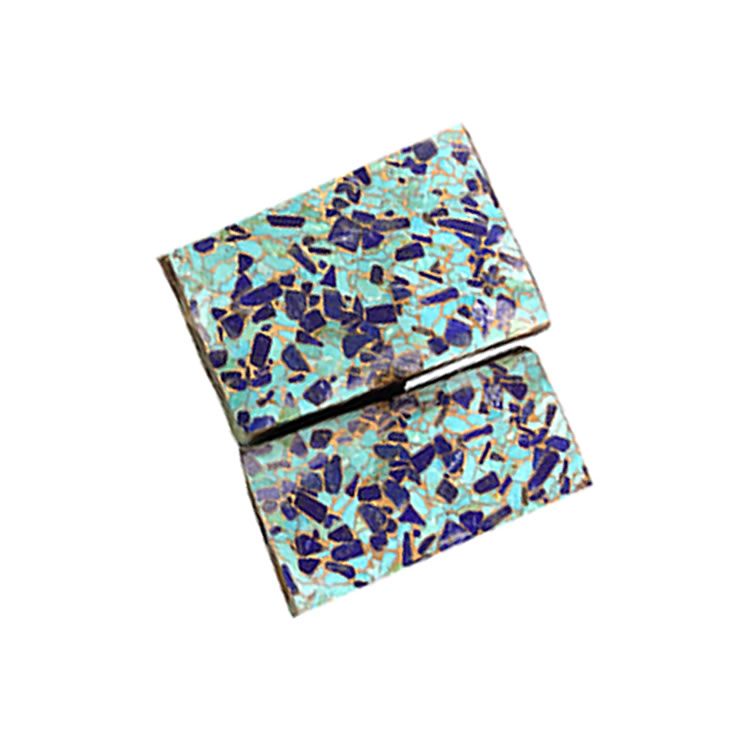 Бірюзовий та лапіс Мідний стиснутий бірюзовий блок 17